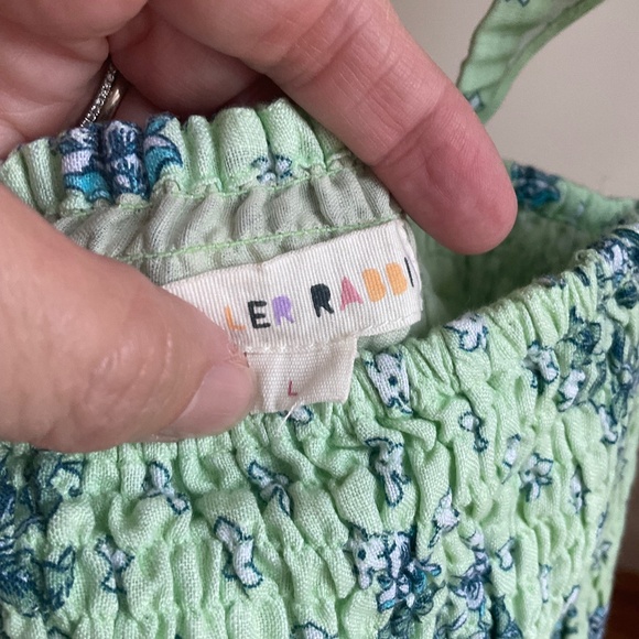 ROLLER RABBIT Yarrow Doe Linen Dress In Mint Size L - Picture 13 of 16